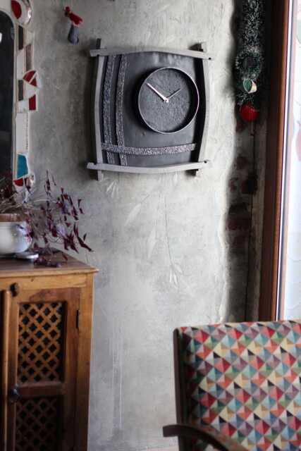 Irregular Metal Wall Clock Geometric Industrial Design With Oak Frame, By The Steel Style Things - image 1