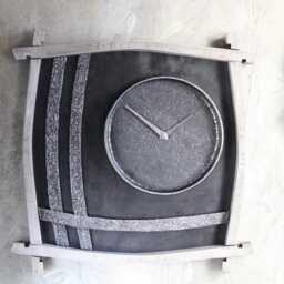 Irregular Metal Wall Clock Geometric Industrial Design With Oak Frame, By The Steel Style Things - thumbnail 3