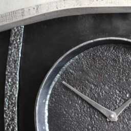 Irregular Metal Wall Clock Geometric Industrial Design With Oak Frame, By The Steel Style Things - thumbnail 4