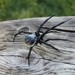 Glass Figurine Garden Spider, Blown Handblown Glass Animal Figurine, Insect, Murano - thumbnail 2