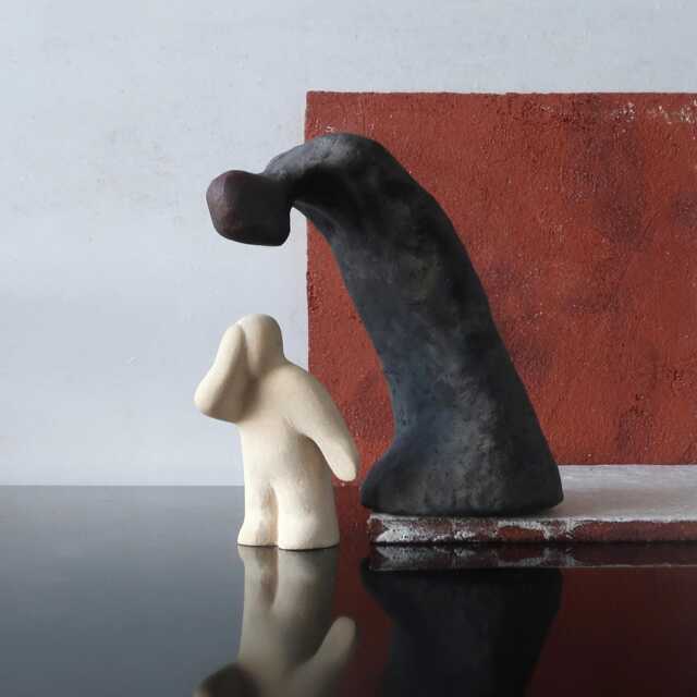 Crying Child & His Fear, Ceramic Figurine For Sandplay & Counseling - image 1