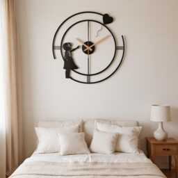 Banksy Girl With Balloon Wall Clock, Modern Graffiti Art, Metal Sign, Black Metal Clock, Valentines Gift, Farmhouse Decor, Home Decor, Custom - thumbnail 2
