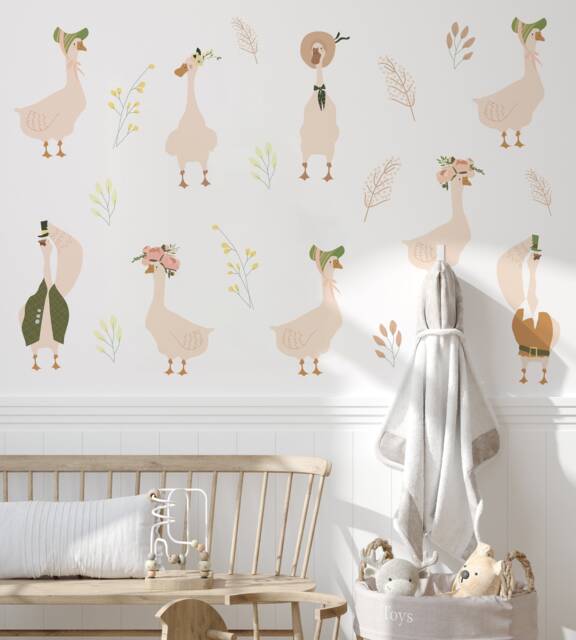 Goose Nursery Wall Decals - Farmhouse Style, Gender Neutral Decor - image 1