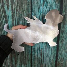Wire Haired Dachshund Angel Dog, Beautiful Silhouette in Metal, Christmas Tree Topper, Wall Hanging Or Shelf Art Yard Stake, Great Gift - thumbnail 2