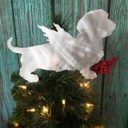 Wire Haired Dachshund Angel Dog, Beautiful Silhouette in Metal, Christmas Tree Topper, Wall Hanging Or Shelf Art Yard Stake, Great Gift - thumbnail 4