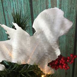 Wire Haired Dachshund Angel Dog, Beautiful Silhouette in Metal, Christmas Tree Topper, Wall Hanging Or Shelf Art Yard Stake, Great Gift - thumbnail 3