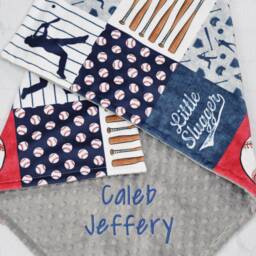 Personalized Baseball Baby Blanket-Personalized Sport Blanket-Baseball Pink Teal Navy Red Minky Blanket Girl Boy-Sport Nursery - thumbnail 3