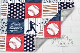 Personalized Baseball Baby Blanket-Personalized Sport Blanket-Baseball Pink Teal Navy Red Minky Blanket Girl Boy-Sport Nursery - thumbnail 1