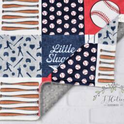 Personalized Baseball Baby Blanket-Personalized Sport Blanket-Baseball Pink Teal Navy Red Minky Blanket Girl Boy-Sport Nursery - thumbnail 2