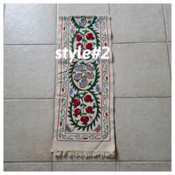 Embroidered Runner Bed Scarf Turkish Ottoman Tile Pattern French Country Home Bohemian Suzani Cloth Bedding Table Nurdanceyiz - thumbnail 3