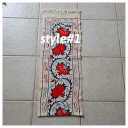 Embroidered Runner Bed Scarf Turkish Ottoman Tile Pattern French Country Home Bohemian Suzani Cloth Bedding Table Nurdanceyiz - thumbnail 2