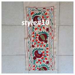 Embroidered Runner Bed Scarf Turkish Ottoman Tile Pattern French Country Home Bohemian Suzani Cloth Bedding Table Nurdanceyiz - thumbnail 4