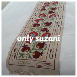 Embroidered Runner Bed Scarf Turkish Ottoman Tile Pattern French Country Home Bohemian Suzani Cloth Bedding Table Nurdanceyiz - thumbnail 1