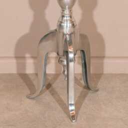 Polished Aluminium Round Side Table, Contemporary Accent Table - thumbnail 2