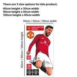 Manchester United Fc Wall Sticker - Bruno Fernandes 25/26 Illustration Decal Art - thumbnail 2