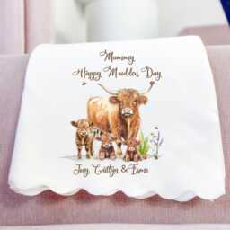 Nanny Gifts, Personalised Blanket, Highland Cow Grandma Mothers Day Gifts For Her, Throw Nana Custom - thumbnail 4