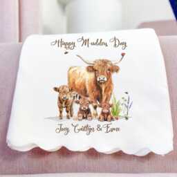 Nanny Gifts, Personalised Blanket, Highland Cow Grandma Mothers Day Gifts For Her, Throw Nana Custom - thumbnail 3