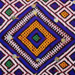 "Moroccan Kilim Pillow Cushion Cover, Handmade Double Face With Silver Sequins 29"" X 20" - thumbnail 3