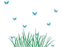Kids Wall Decal With Grass & 10 Butterflies ~ Nature Room Art For Playroom Or Nursery Decor Fairy Decals Girls
