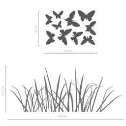 Kids Wall Decal With Grass & 10 Butterflies ~ Nature Room Art For Playroom Or Nursery Decor Fairy Decals Girls - thumbnail 2