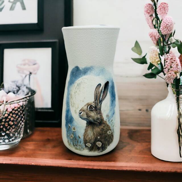 Bunny Vase, Rabbit Gifts, Decorations, Hare Lovers, Bunnies - image 1