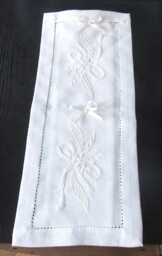 Toilet Paper Holder Hand Embroidered On Ecru Cotton Canvas 2 Places - thumbnail 1