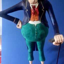 Whimsical Wood Carving, Top Hat Gentleman - thumbnail 2