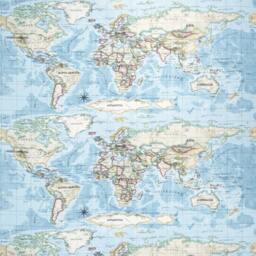World Atlas Map Pillow Cover - Vintage Style Throw - thumbnail 3