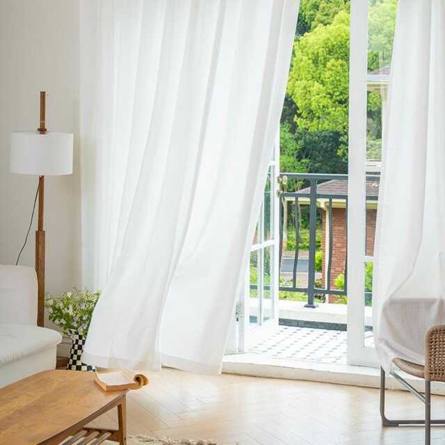 Custom White Sheer Voile Curtain Anti-Scratch, Made To Measure - image 1