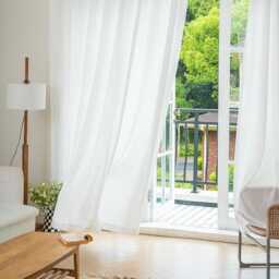 Custom White Sheer Voile Curtain Anti-Scratch, Made To Measure - thumbnail 1