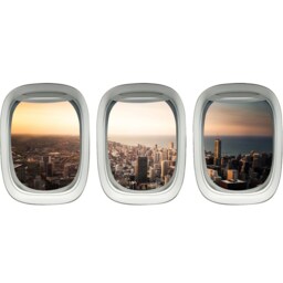 Chicago Cityscape Wall Decal Kids Room Airplane Window Art Aviation Decor Vwaq-Ppw12 - thumbnail 2