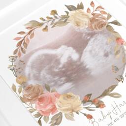 Framed Watercolour Baby Scan Print Art, Frame, Shower Gift, Ultrasound Photo, Mothers Day Gift From Bump - thumbnail 3