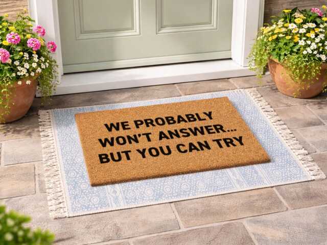 We Probably Won't Answer Doormat - Funny Introvert Gift But You Can Try Sign - image 1