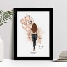 Personalised 30Th Birthday Print, Female Gift, Custom Wall Art Framed Picture, Present For Her, Women, Friend, Daughter, Sister Nl - thumbnail 2