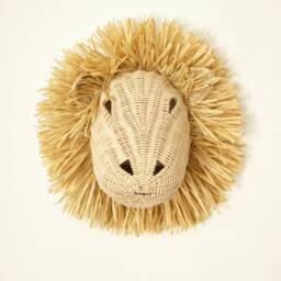 Animal Wicker Lion, Wall Mounted Lion in The Playroom Decoration Home Raffia Decor Safari Home Interior Design Ideas Rattan - thumbnail 4