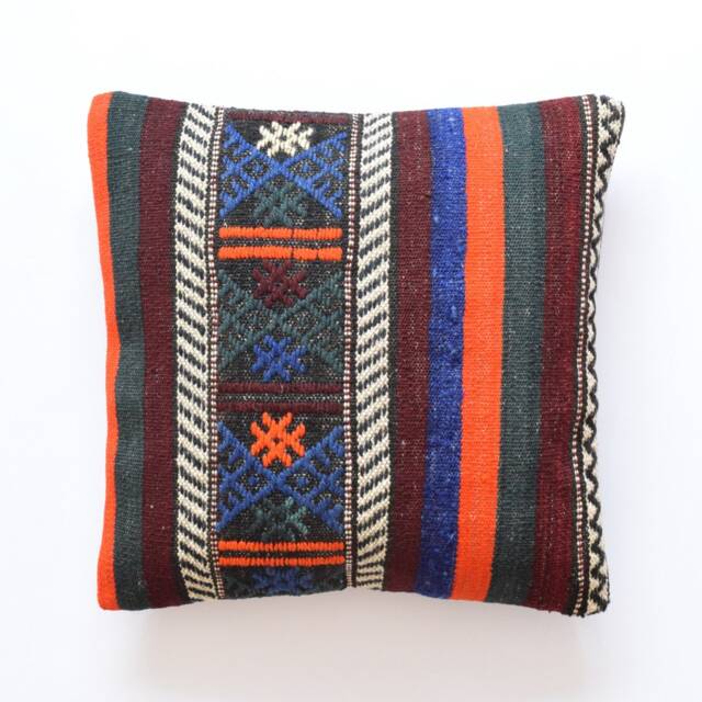 striped Pillow Turkish Boho Kilim Pillows Cover Bohemian 45x45 Navajo - image 1