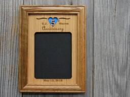 5Th Anniversary Picture Frame - 5x7 Holds 3x5 Photo Wedding Gift Wood For Her Our