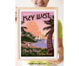 Reprint Of A Vintage Travel Poster To Key West Florida - thumbnail 1