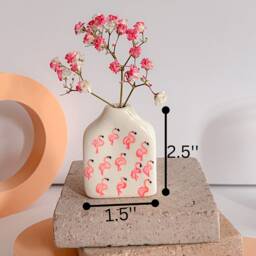 Flamingo Tiny Vase/Bud Lovers Gift Modern Home Decor Handpainted Minimalist Tropical Funky - thumbnail 3
