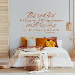 Wall Decal Bible Verse Matthew 633 - Vinyl Word Art Custom Home Decor - thumbnail 2