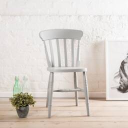 Farmhouse Dining Chairs Painted in Farrow & Ball Colours. Solid Hardwood Chair With Slat Seat Backs - thumbnail 2