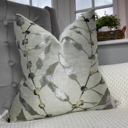Abstract Leaf Design Cushion Cover, Decorative Pillow Grey - Gold Double Sided , Throw Cover For Sofa Or Bed
