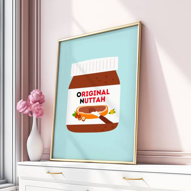 Original Nuttah Print Trendy Bar Poster, New Home Gift