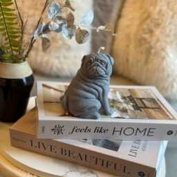 Handmade Pug Candle - Puppy Figure Decor Dog Lover Gift - thumbnail 2