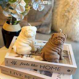 Handmade Pug Candle - Puppy Figure Decor Dog Lover Gift - thumbnail 1