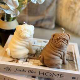 Handmade Pug Candle - Puppy Figure Decor Dog Lover Gift - thumbnail 4