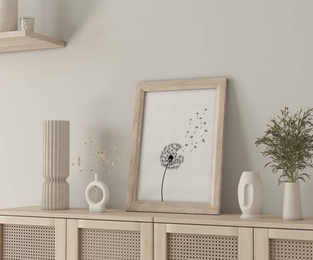 Dandelion Seed Print Whimsical Nature Art, Inspirational Home Decor - image 1