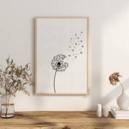 Dandelion Seed Print Whimsical Nature Art, Inspirational Home Decor - thumbnail 2