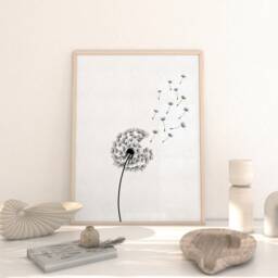 Dandelion Seed Print Whimsical Nature Art, Inspirational Home Decor - thumbnail 3