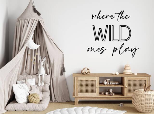 Where The Wild Ones Play Sign, Safari Playroom Wooden Wall Art, Jungle Nursery Decoration, Decor - image 1